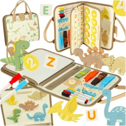 Valise sensorielle Montessori avec dinosaures