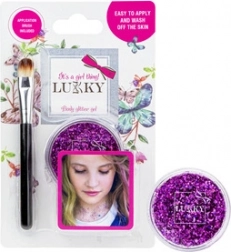 Gel corporel pailleté Lukky avec pinceau Violet