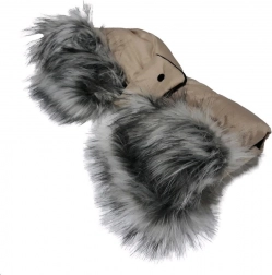 manchon de poussette 2-en-1 avec fourrure latte New Baby