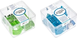 Accessoires de bureau dans une boîte en plastique