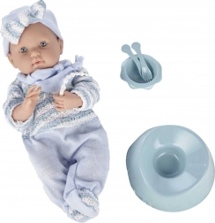 bébé en grenouillère bleue 40 cm avec accessoires