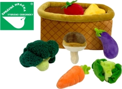 Panier en peluche Magic Baby avec légumes et champignon