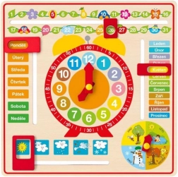 Woody calendrier mural multifonction avec horloge