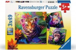 Puzzle Bébés de la jungle de Ravensburger 3x49 pièces