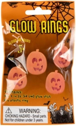 Bague citrouille lumineuse, lot de 4 pièces