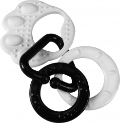 Anneau de dentition en forme de patte d’ours pour bébés – contraste noir et blanc