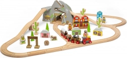 Circuit de train en bois Far West