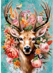 Puzzle cerf dans les fleurs 1000 pièces