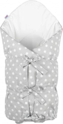 Couverture d’emmaillotage classique à nouer New Baby grise à pois