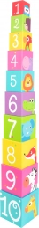 Small foot cubes emboîtables colorés avec animaux 1–10