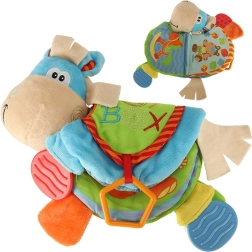 Livre sensoriel pour enfants avec hochet et anneau de dentition Petit Âne