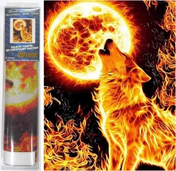 Peinture au diamant Pleine lune ardente 30x40 cm