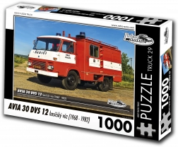 Puzzle Retro-auta Camion AVIA 30 DVS 12 camion de pompiers 1000 pièces