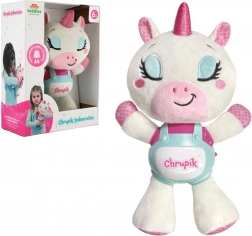 Veilleuse peluche licorne Chrupík avec lumière et sons, en peluche