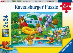Puzzle La famille d’ours campe 2×24 pièces RAVENSBURGER