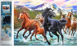 Peinture diamant – chevaux dans l’eau 30 × 40 cm