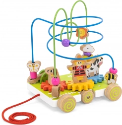 VIGA labyrinthe à tirer en bois ferme 2 en 1