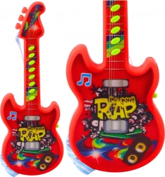 Guitare électrique pour enfants avec mélodies et solmisation rouge