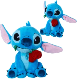 Peluche Stitch avec une rose, 25 cm