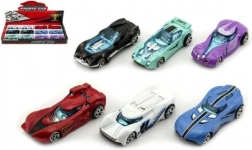 Voitures de sport métalliques 8 cm à inertie – assortiment de couleurs, 12 pcs en boîte