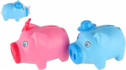 Tirelire cochon en plastique 16 × 12 cm, 2 couleurs