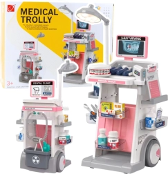 Chariot de dentiste pour enfants avec accessoires, lampe et écran radio, 26 pièces