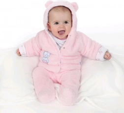 Manteau d’hiver pour bébé avec capuche New Baby Nice Bear rose