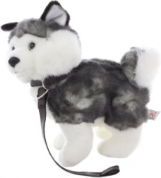 Husky en peluche avec laisse 25 cm