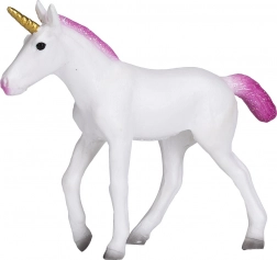 Figurine en plastique Licorne avec crinière rose