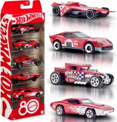 Hot Wheels Mattel collection rouge rubis 5 voitures pour le 80e anniversaire