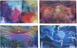 Chemise porte-documents en plastique avec bouton-pression A4, assortiment de couleurs