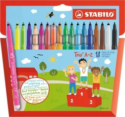 Feutres STABILO Trio A‑Z – set de 18 couleurs