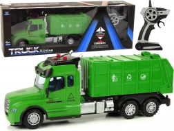 Voiture poubelle verte télécommandée avec éclairage et sons 2,4G