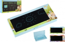Trousse magnétique avec ardoise LCD pour dessiner, à pile, 2 couleurs