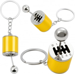 Porte-clés métallique en forme de levier de vitesses – doré