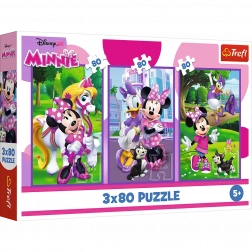 Puzzle 3x80 Minnie et ses amis de Disney Trefl