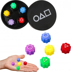 Jeu d’adresse Gonggi – set de dés avec étui, 5 pcs