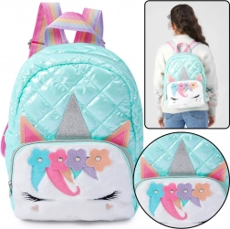 Sac à dos scolaire pour enfants motif Licorne turquoise 32 cm