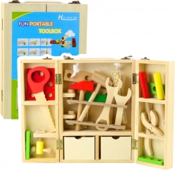 Set en bois du petit bricoleur dans une mallette, 35 pièces