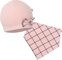 Bonnet d’allaitement et tour de cou NEW BABY Missy rose