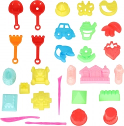 Jouets colorés pour le sable - pelles et moules