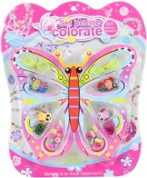 Perles en bois pour enfants – ensemble motif papillon