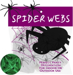 Toile d’araignée lumineuse pour Halloween avec 20 araignées Ruhhy