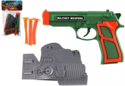 Pistolet pour enfants avec flèches à ventouse et étui, 3 flèches, plastique, 19 × 13 cm