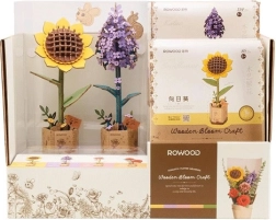 Présentoir RoboTime avec fleurs Tournesol et Lilas