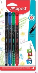 maped liner graph'peps deco – set de 4 liners colorés 0,4 mm