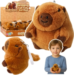 Capybara en peluche – porte-clés avec queue tournante 9 × 8 cm