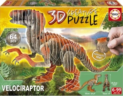 Educa puzzle 3D vélociraptor 64 pièces