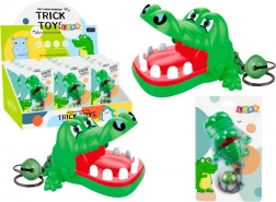 Pendentif crocodile mordeur avec grelot vert