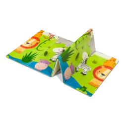 tapis de jeu en mousse réversible lionelo robby multicolor safari + vie en ville 180 × 200 cm